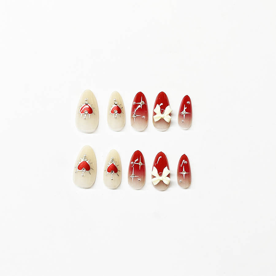 Artistic Heart-Themed Nail Art Extensions Stornfield