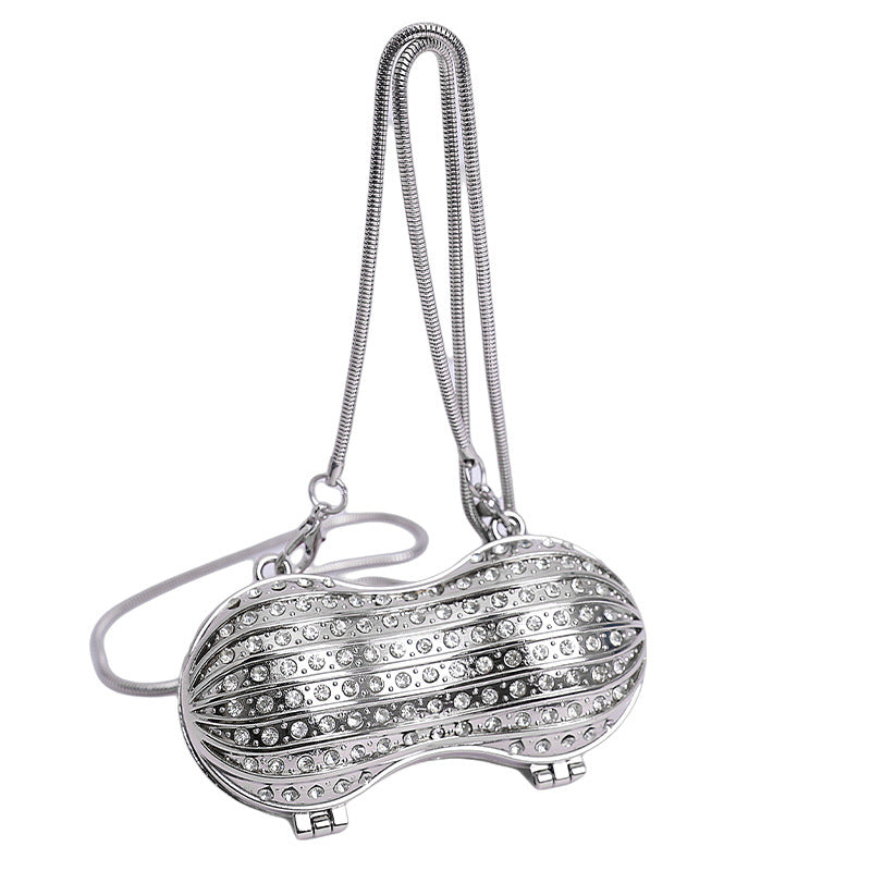 Glamorous Rhinestone Peanut-Shaped Crossbody Bag Stornfield