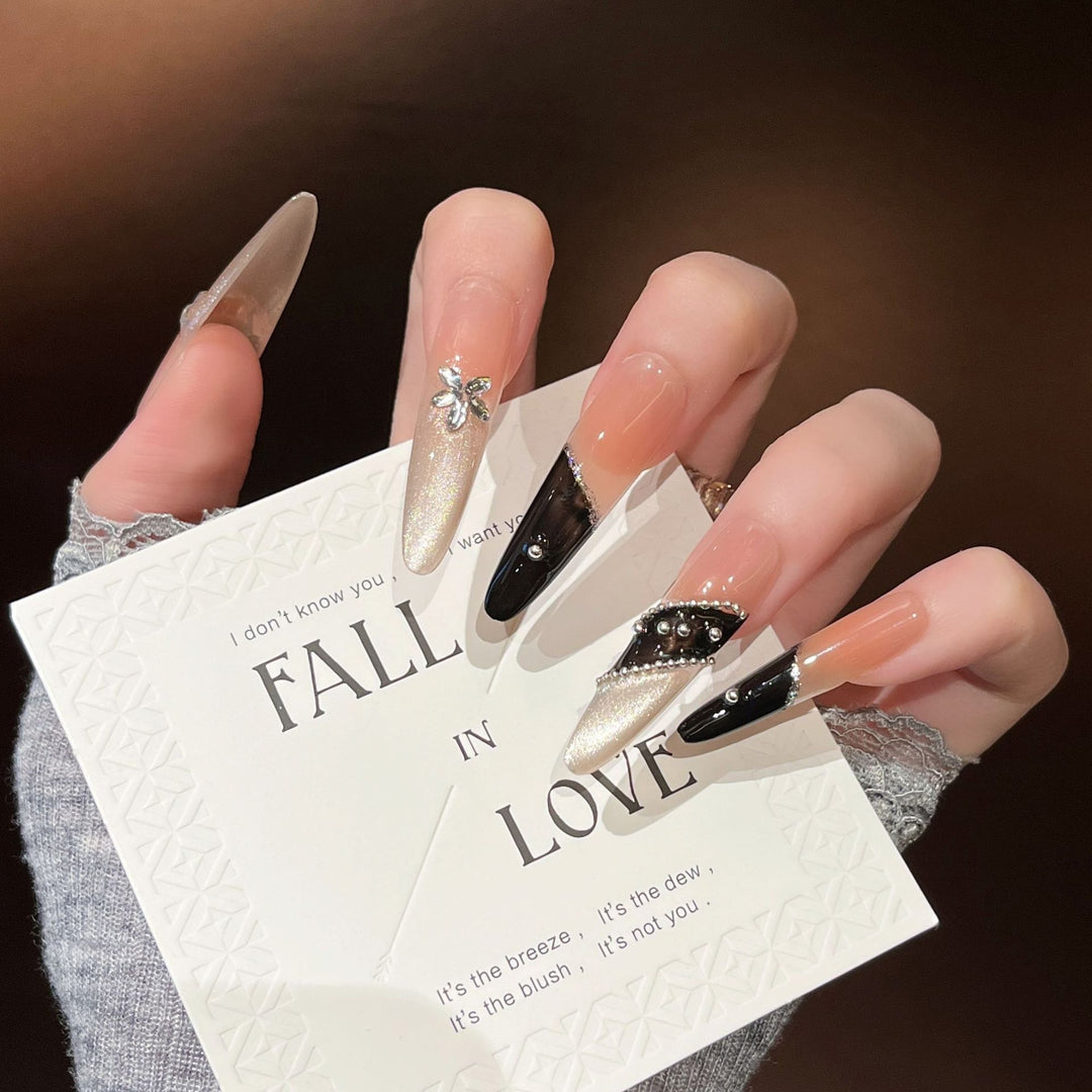 Glamorous Crystal-Studded Stiletto Press-On Nails Stornfield