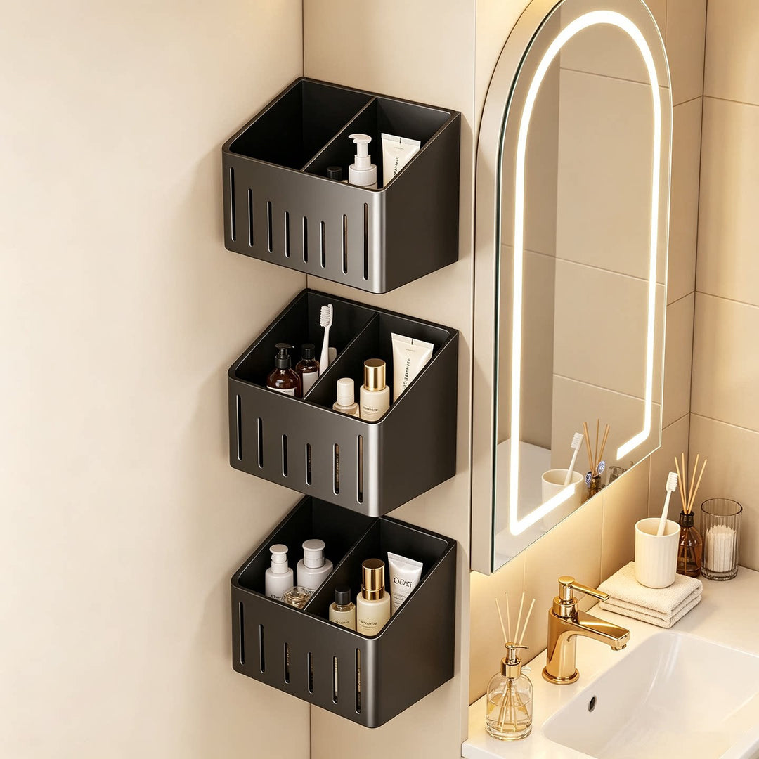 Magnetic Refrigerator Door Organizer with Multi-Compartment Storage