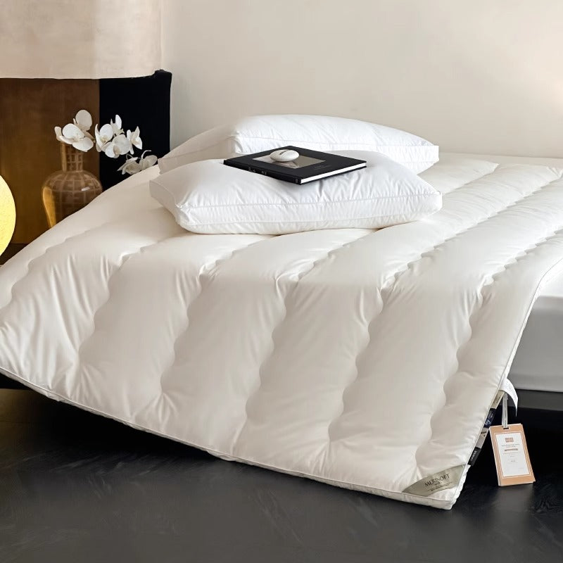 Quilted Hypoallergenic Fitted Mattress Topper with Elastic Corner Straps