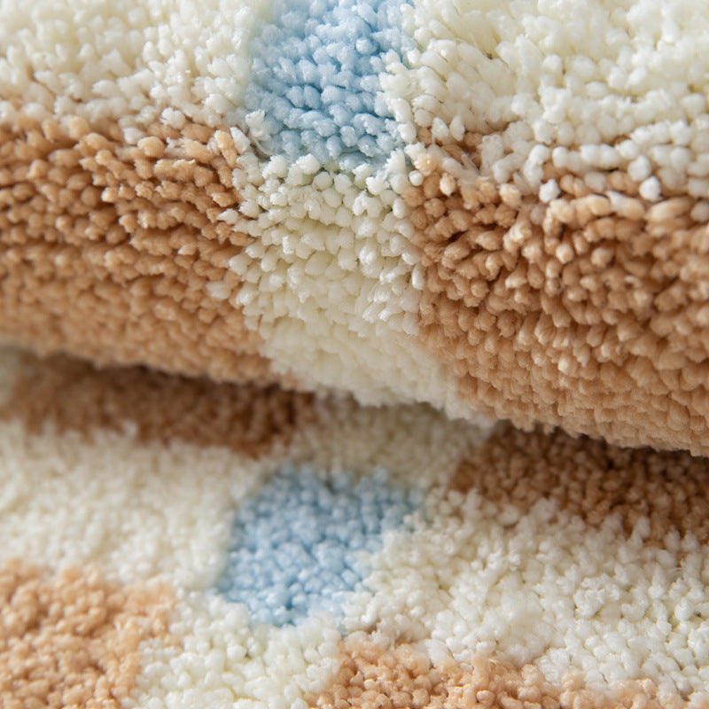 Luxurious Soft Checkered Bath Rug Set