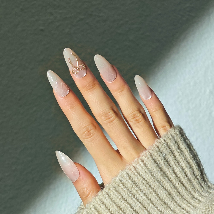Elegant Stiletto Press-On Nails with Bow Accents Stornfield