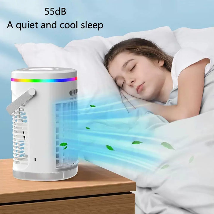 Unisex one size compact portable evaporative air cooler with USB power remote control LED mood light Stornfield