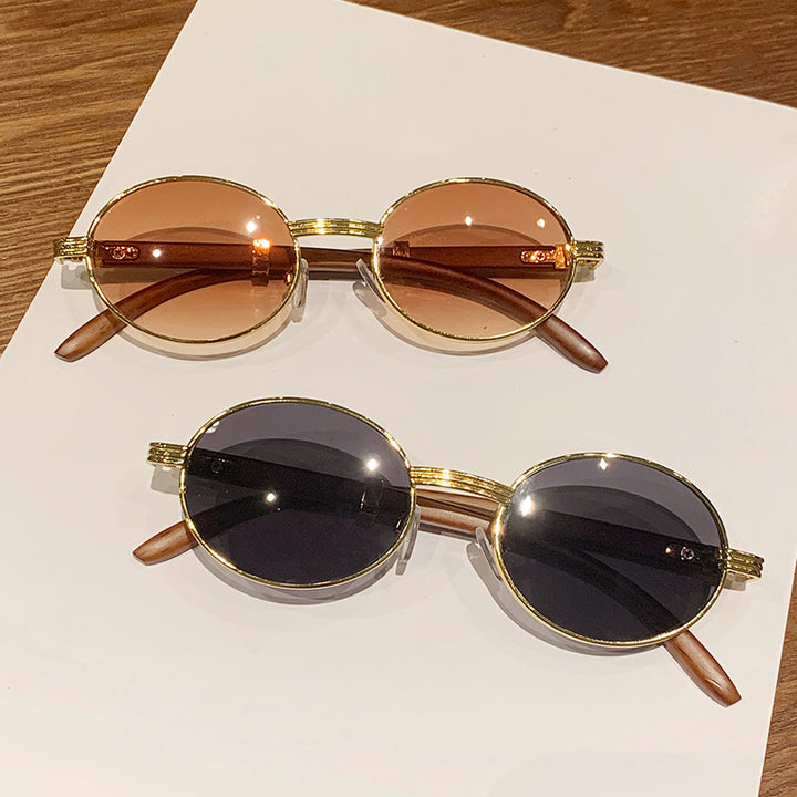Women's Vintage-Style Sunglasses with Wooden Inner Frame Stornfield