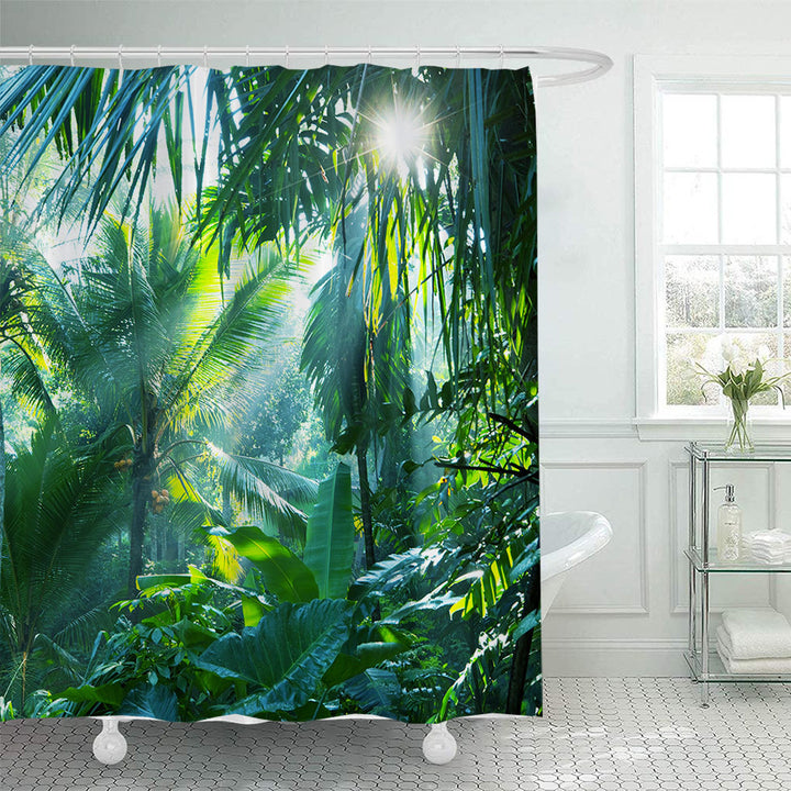 Tropical Jungle Print Shower Curtain Stornfield