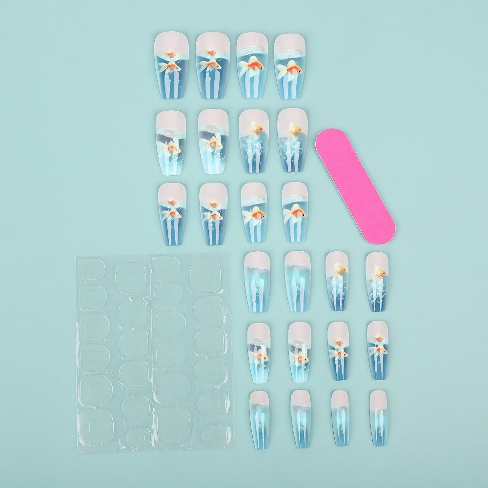Creative artificial nails with underwater motif Stornfield