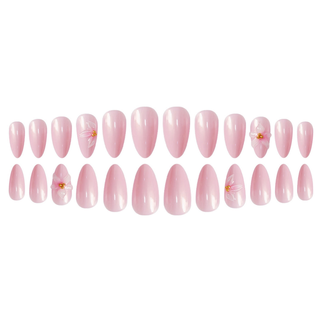 Elegant Floral Pointed Nail Art Extensions Stornfield