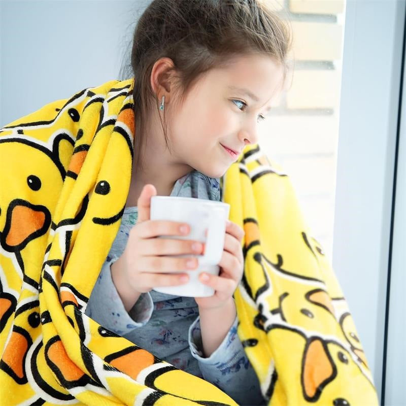 Duck-Themed Cozy Fleece Blanket