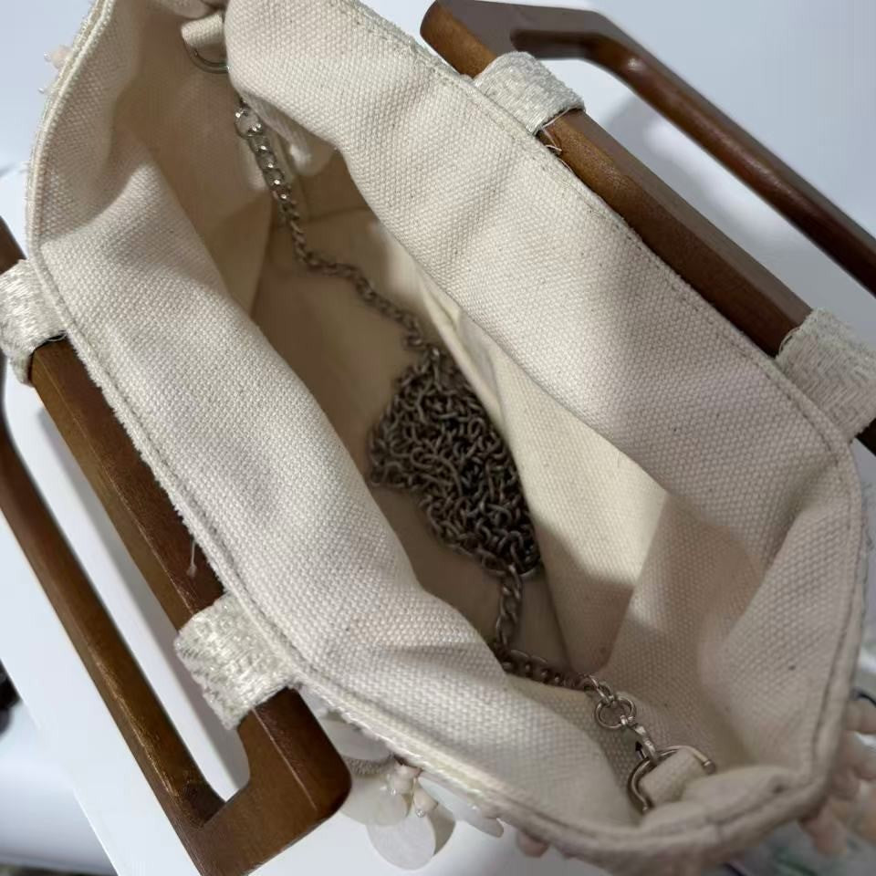 Decorative Shell-Embellished Handbag