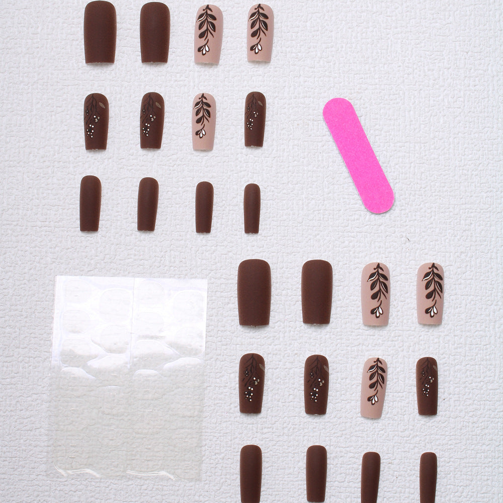 Elegant Floral Matte Press-On Nails Stornfield