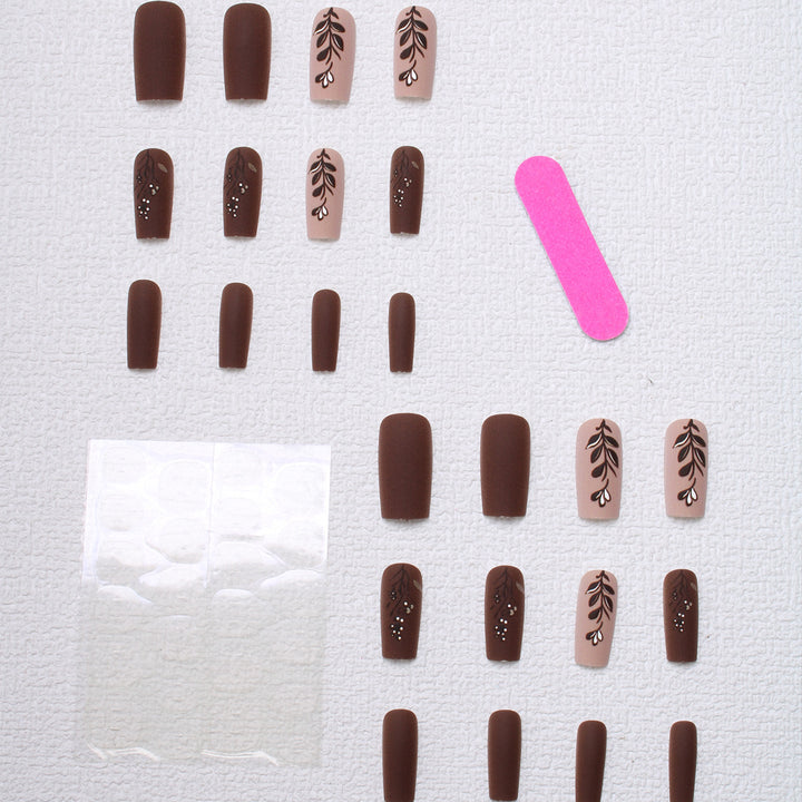 Elegant Floral Matte Press-On Nails Stornfield