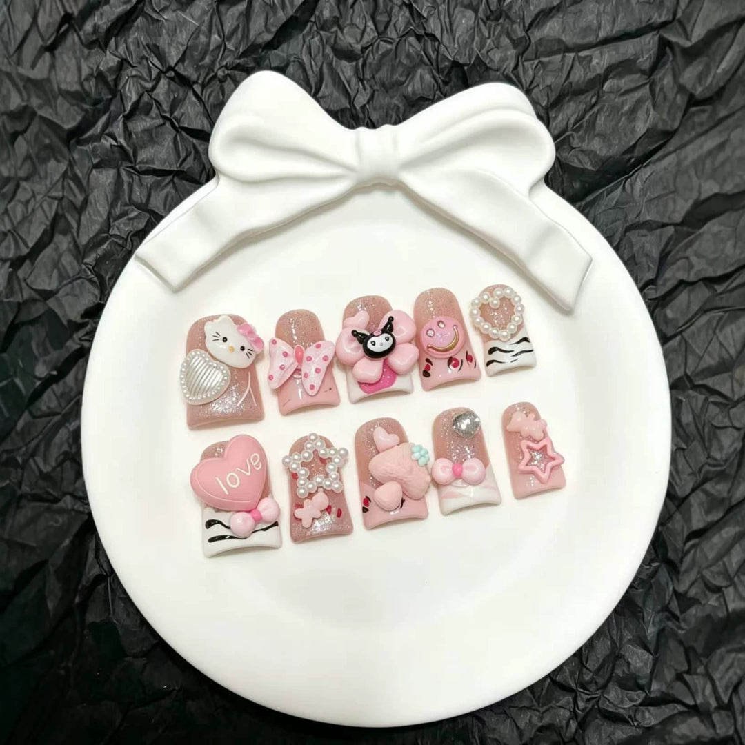 Whimsical Decorative Press-On Nail Set