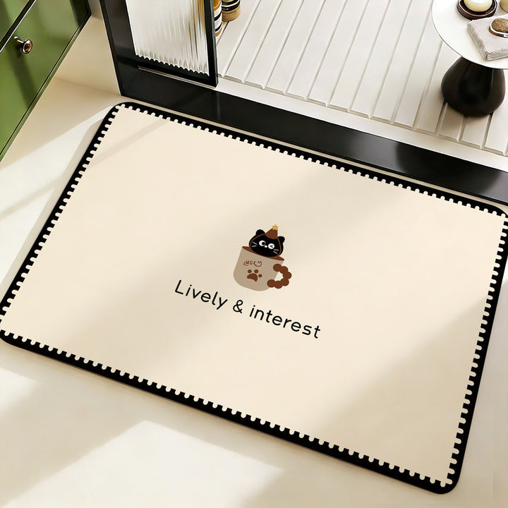 Cute Cat Themed Bath Mat