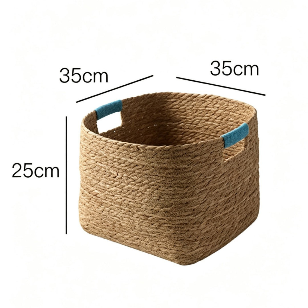 Stylish storage basket made of woven natural fibers Stornfield