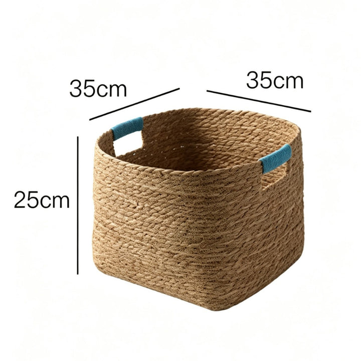 Stylish storage basket made of woven natural fibers Stornfield