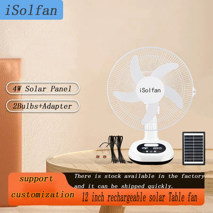 Ladies solar-powered table fan with USB charging function Stornfield