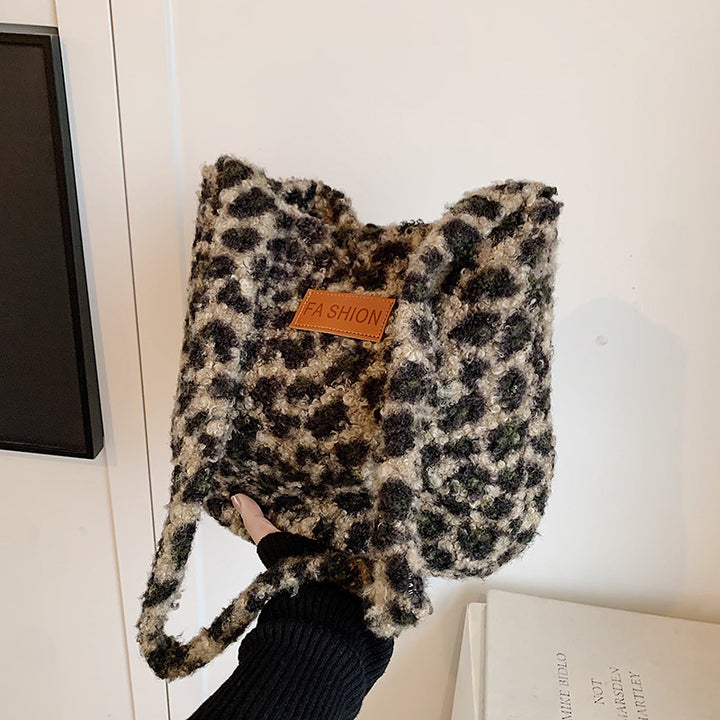 Soft Leopard Print Shoulder Bag