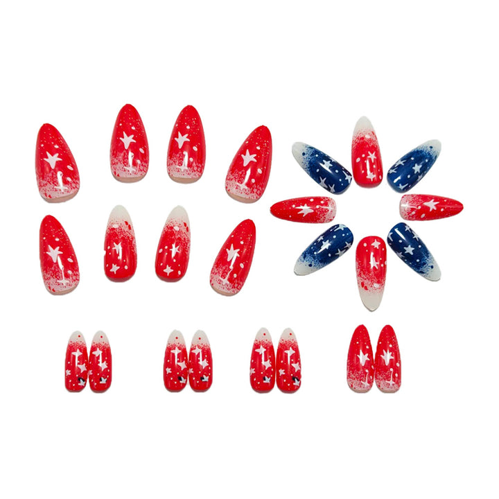 Artificial nails with star motif and gradient Stornfield