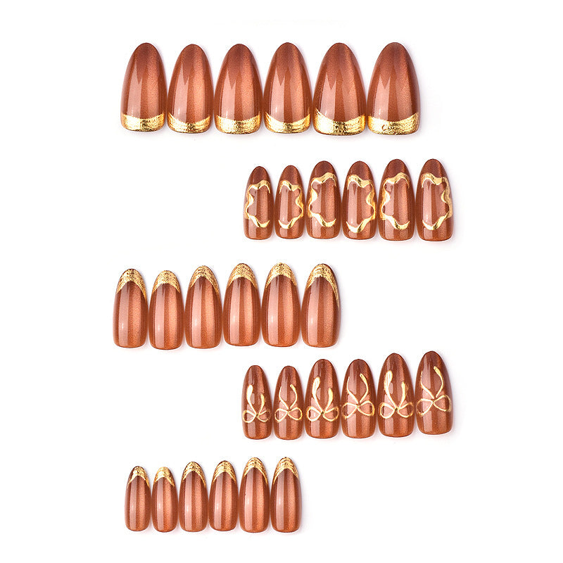 Glamorous Metallic Decorative Press-On Nails