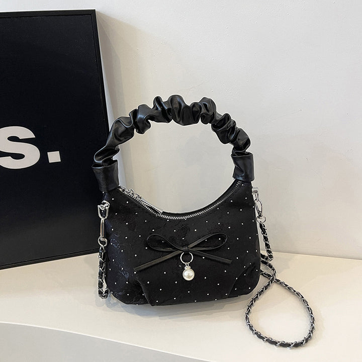 Decorative Chain-Accent Mini Handheld Purse