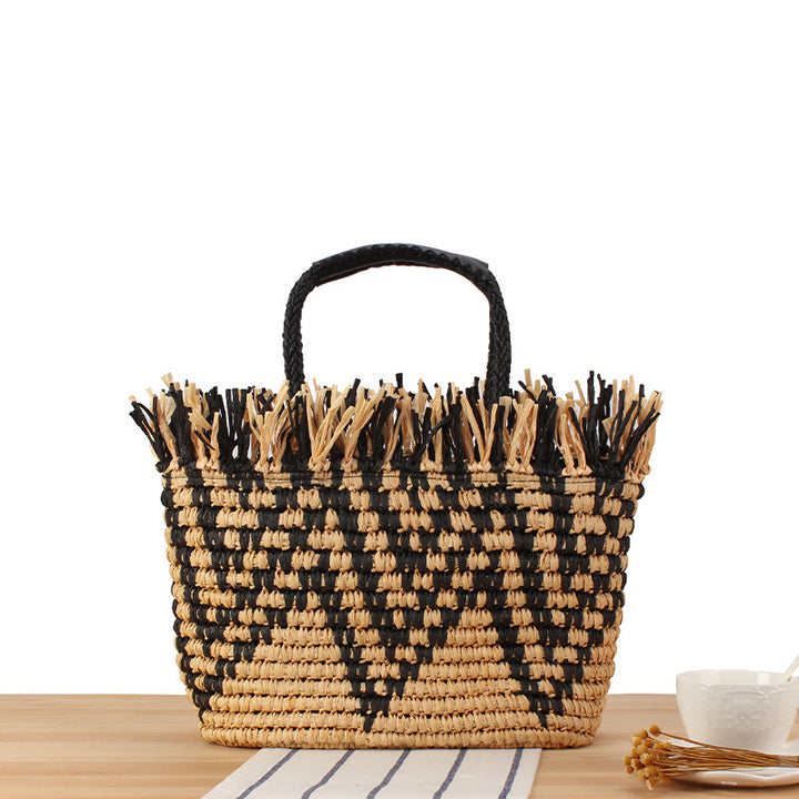 Basket bag with eye-catching geometric design Stornfield