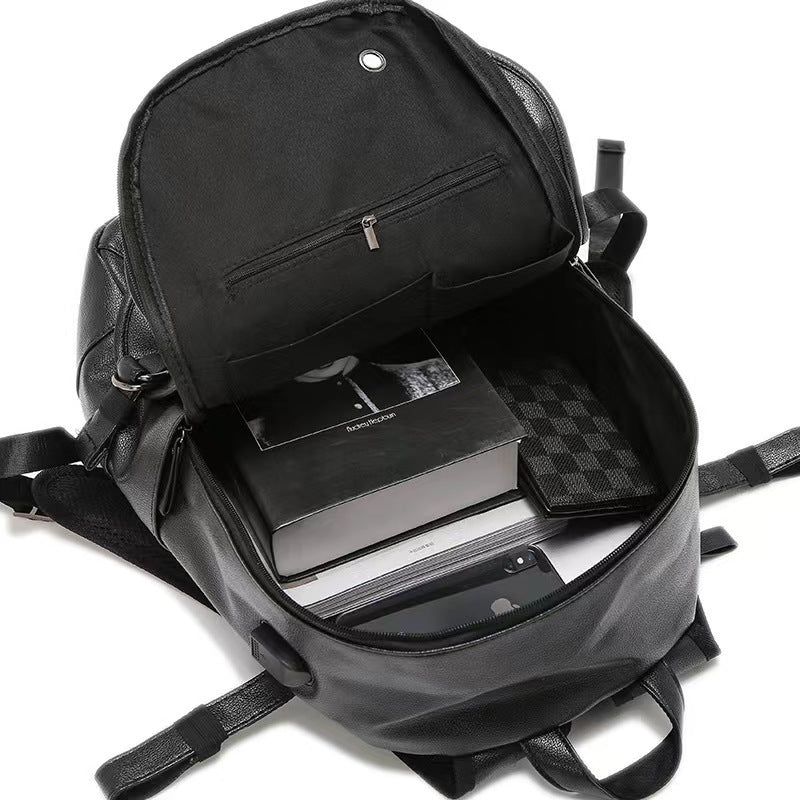 Modern Leather Charging Laptop Backpack