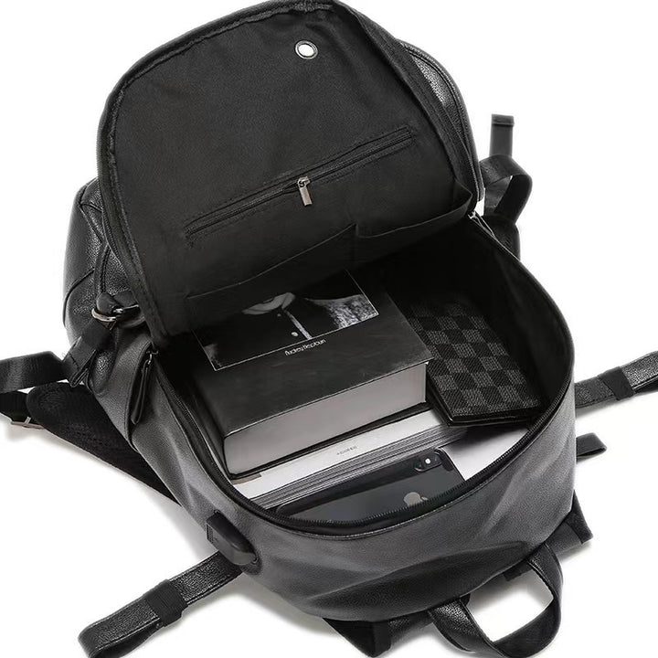 Modern Leather Charging Laptop Backpack