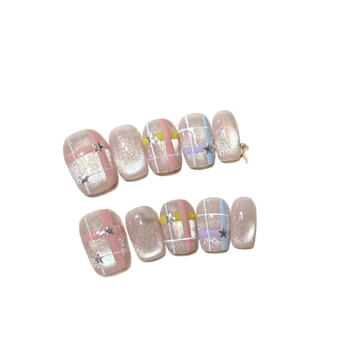Decorative Star Pattern Press-On Nails Stornfield