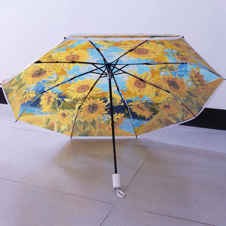 Women's collapsible umbrella with playful sunflower design Stornfield