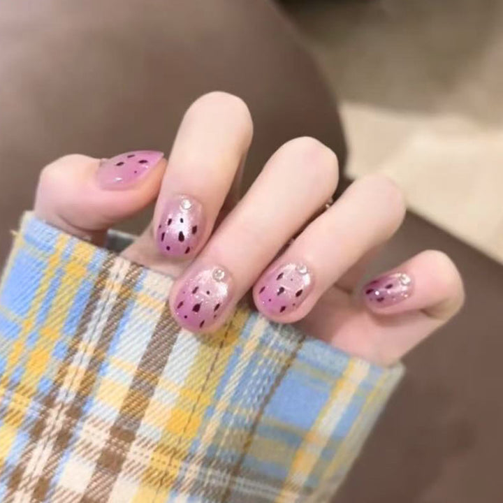 Artistic Press-On Nails with Sparkling Watermelon Design Stornfield