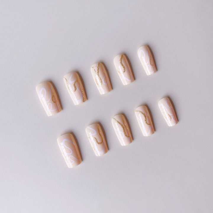 Acrylic nail set with elegant 3D decorations Stornfield