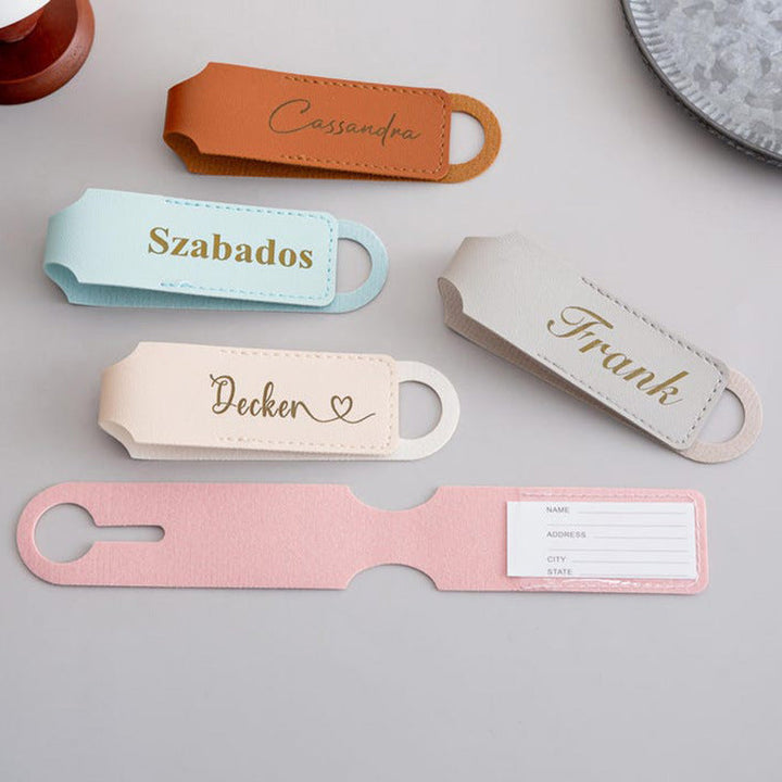 slim leather AirTag key tag protective case with keyring loop Stornfield