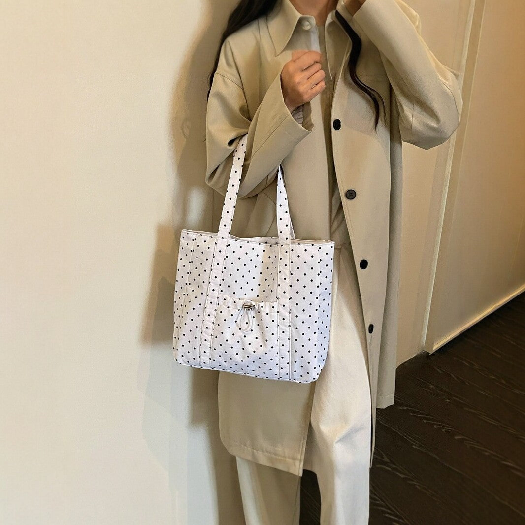 Versatile Polka Dot Tote Bag