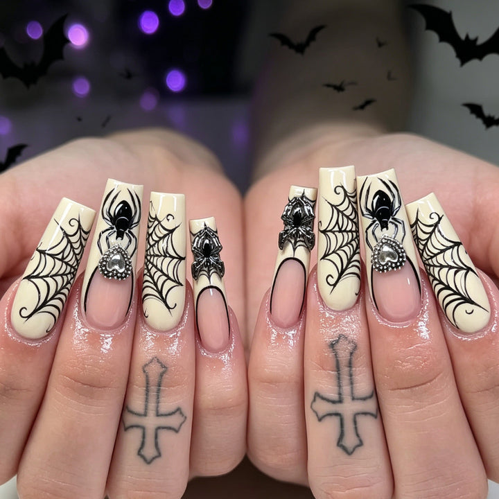 Gothic Halloween-Inspired Nail Art Enhancements Stornfield