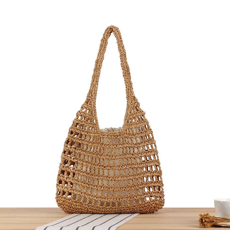 Handcrafted net shoulder bag with sturdy carrying handle Stornfield