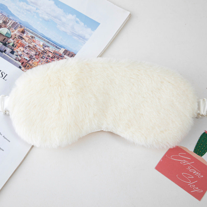 Women's fluffy ergonomic eye mask with adjustable satin band and soft faux fur cover Stornfield