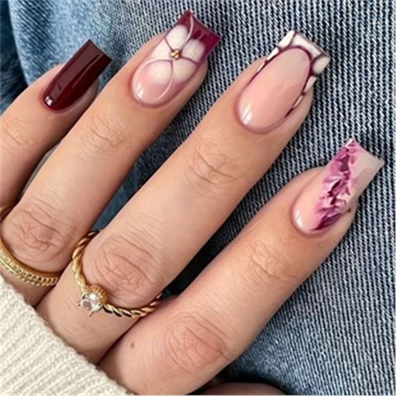 Artistic Press-On Nail Set with Premium Embellishments Stornfield