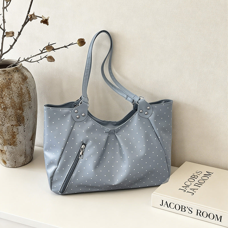 Polka Dot Patterned Handheld Tote Bag