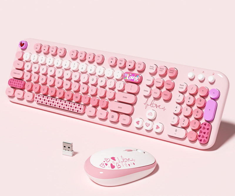 Cute-Themed Wireless Keyboard and Mouse Set Stornfield