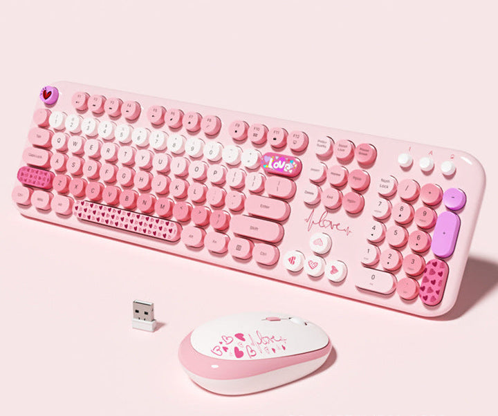 Cute-Themed Wireless Keyboard and Mouse Set Stornfield