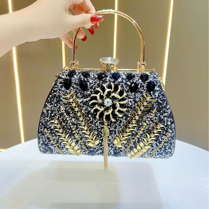 Embellished Floral Evening Handbag