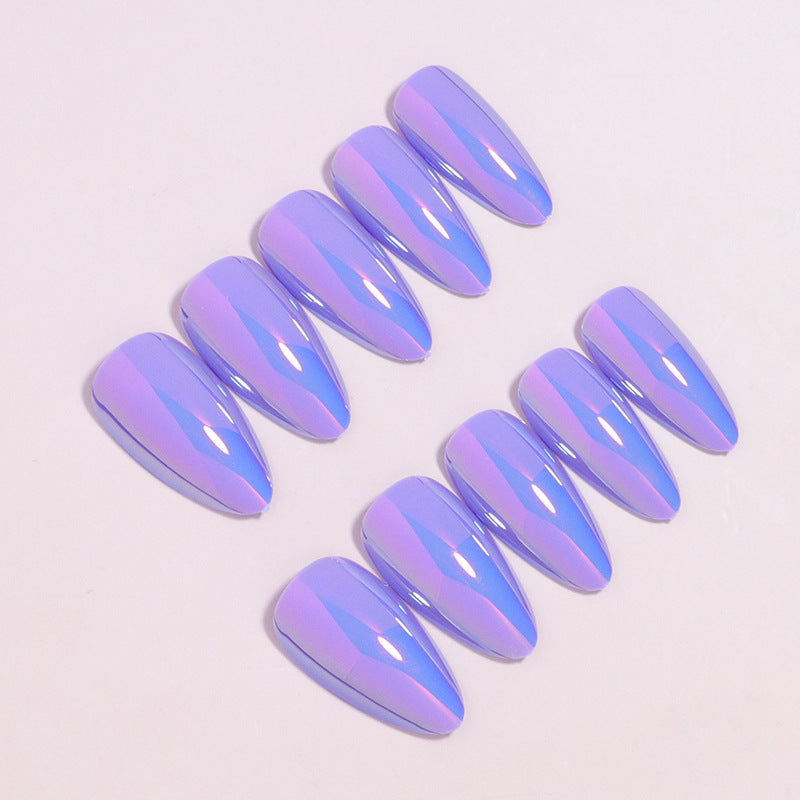 Glossy Press-On Nails Set with Iridescent Finish Stornfield