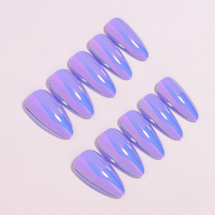 Glossy Press-On Nails Set with Iridescent Finish Stornfield