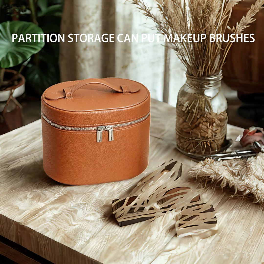Cosmetic bag with practical carrying handle and double zipper Stornfield