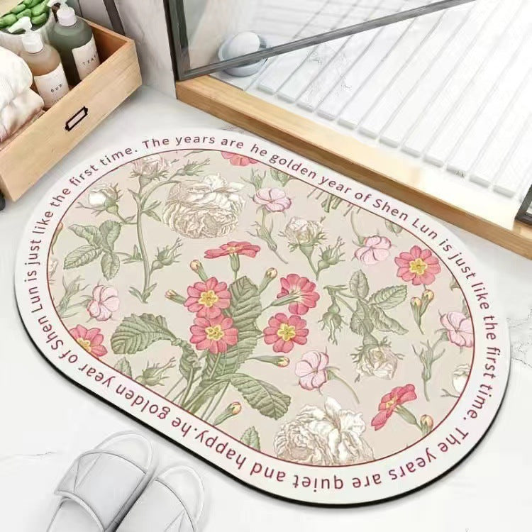 Leaf Patterned Bath Mat Stornfield