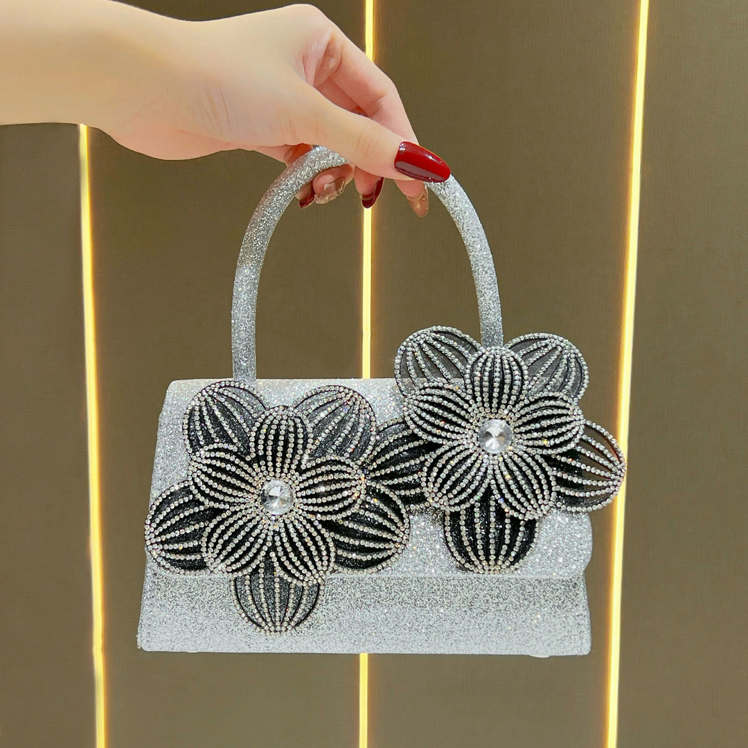 Flower Embellished Evening Handbag