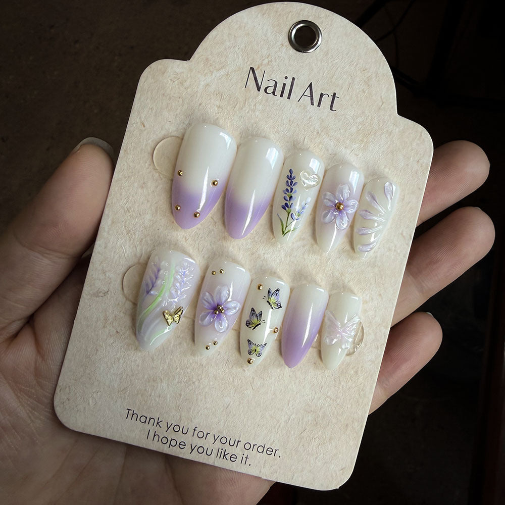 Elegant Floral Artwork Press-On Nails Stornfield