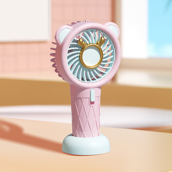 Women's Portable Mini Cooler Fan with Animal Motif Stornfield