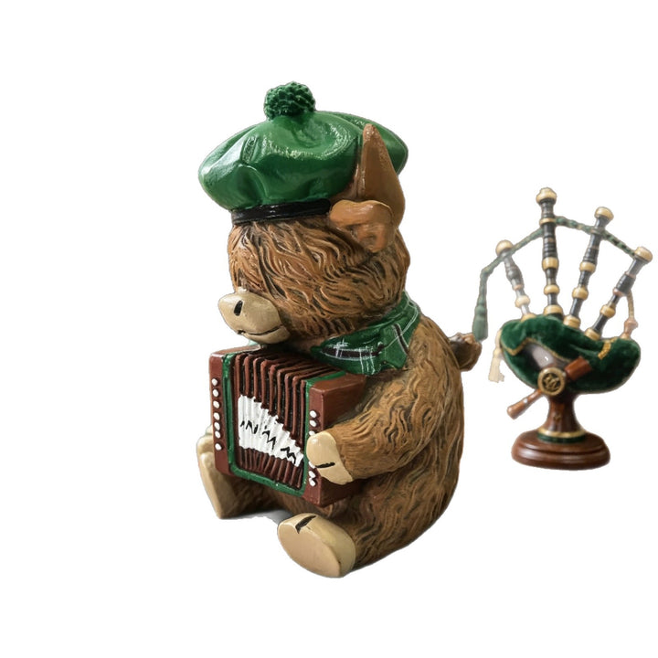 Decorative Highland Cattle Figure with Accordion Stornfield